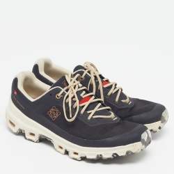 Pre Owned Loewe On Cloudventure Size 40.5 Black Canvas Running Low Top Sneakers