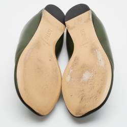 Pre Owned Loewe x Suna Fujita "Toy" Panda-Print Size 41 Green Leather Slippers