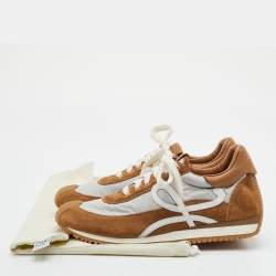 مملوكة مسبقًا Loewe Flow Runner 2.0 Size 41 Brown/Off-White Nylon and Suede Low Top Sneakers