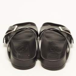 Pre Owned Loewe Easy Buckled Size 42 Black Leather Flat Slides
