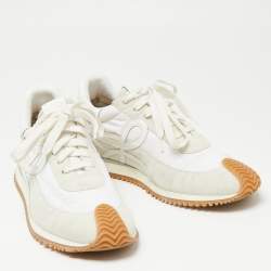 Loewe White/Grey Suede And Nylon Runner Lace Up Sneakers  Size 43