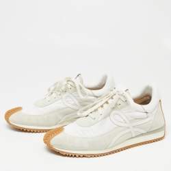 Loewe White/Grey Suede And Nylon Runner Lace Up Sneakers  Size 43