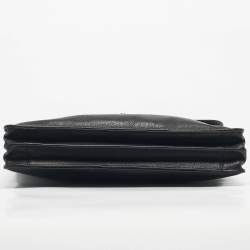 Pre Owned Longchamp Black Leather Briefcase