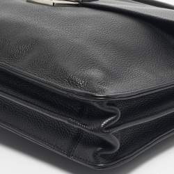 Pre Owned Longchamp Black Leather Briefcase