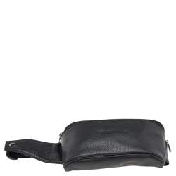 Pre Owned Longchamp Black Leather Le Foulonne Belt Bag
