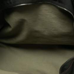 Longchamp Brown/Green Nylon and Leather Duffle Bag