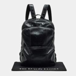 Pre Owned Longchamp Black Leather Cavalier Backpack