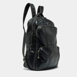 Pre Owned Longchamp Black Leather Cavalier Backpack