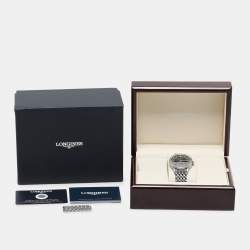 Longines Black Silver Stainless Steel Heritage L2.828.4.53.6 Men's Wristwatch 38 mm