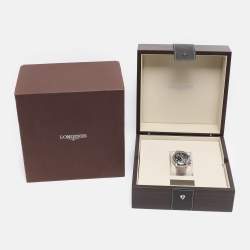 Pre Owned Longines Black Stainless Steel Avigation BigEye L2.816.4 Automatic Leather Wristlet Men's Wristwatch 40.5 mm