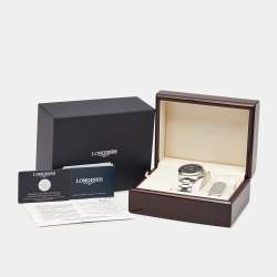 Pre Owned Longines Conquest L3.759.4.96.6 Blue Dial Stainless Steel Men's Wristwatch 41 mm