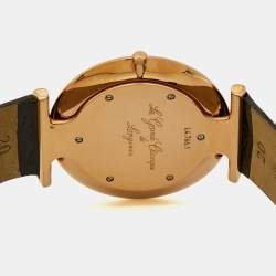 Pre Owned Longines La Grande Classique L4.766.1.91.2 White Dial Rose Gold PVD Coated Stainless Steel Alligator Leather Men's Wristwatch 37 mm