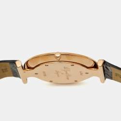 Pre Owned Longines La Grande Classique L4.766.1.91.2 White Dial Rose Gold PVD Coated Stainless Steel Alligator Leather Men's Wristwatch 37 mm