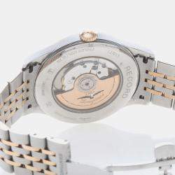 Pre Owned ساعة يد رجالية لونجين ريكورد L2.821.5.11.7 أوتوماتيك ستانلس ستيل وذهب بيضاء 40 مم