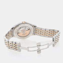 Pre Owned ساعة يد رجالية لونجين ريكورد L2.821.5.11.7 أوتوماتيك ستانلس ستيل وذهب بيضاء 40 مم