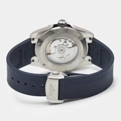 Pre Owned Longines Conquest L3.830.4.92.9 Blue Dial Stainless Steel Rubber Men's Wristwatch 38 mm
