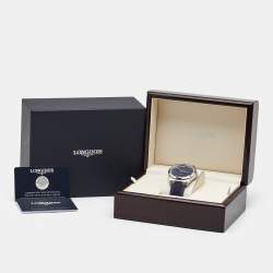 Pre Owned Longines Conquest L3.830.4.92.9 Blue Dial Stainless Steel Rubber Men's Wristwatch 38 mm