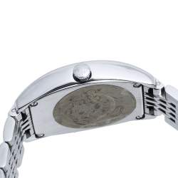 Pre Owned Longines Opaline White Stainless Steel Evidenza L2.642.4 Men's Wristwatch 33 mm