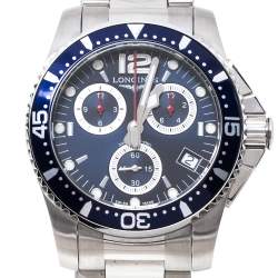 Pre Owned Longines Blue Stainless Steel Hydro Conquest L3.643.4.96.6 Men's Wristwatch 41 mm