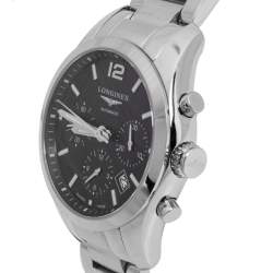 Pre Owned Longines Black Stainless Steel Conquest Classic L2.786.4.56.6 Men's Wristwatch 41 mm