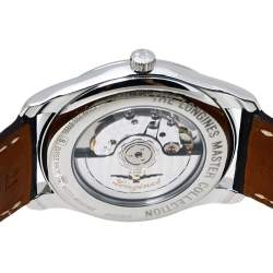Pre Owned Longines White Stainless Steel Leather Master Collection L2.793.4 Men's Wristwatch 40 MM