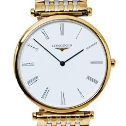 Pre Owned Longines White Two-Tone Stainless Steel La Grande Clasiique De Longines L47092117 Men's Wristwatch 33 mm