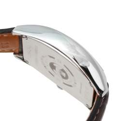 Longines Silver Stainless Steel Leather Evidenza L2.642.4.73.4 Automatic Men's Wristwatch 33 mm