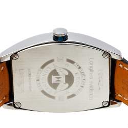 Longines Silver Stainless Steel Leather Evidenza L2.642.4.73.4 Automatic Men's Wristwatch 33 mm