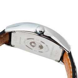 Longines Silver Stainless Steel Leather Evidenza L2.642.4.73.4 Automatic Men's Wristwatch 33 mm