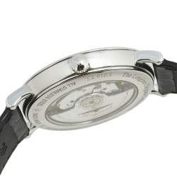 Pre Owned Longines White Stainless Steel Alligator The Elegant Collection L4.910.4.11.2 Men's Wristwatch 39 mm