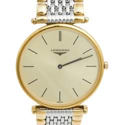 Pre Owned Longines Champagne Two-Tone Stainless Steel La Grande Classique De Longines L4.635.2 Men's Wristwatch 33 mm