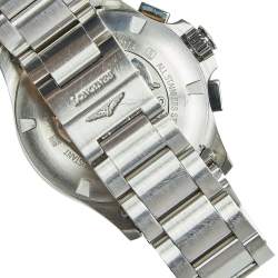 Pre Owned Longines White Stainless Steel Conquest V.H.P L37174766 Men's Wristwatch 42 mm