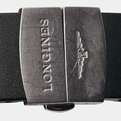 Longines Silver Stainless Steel Rubber L3.618.4.72.2 Men's Wristwatch 38 mm