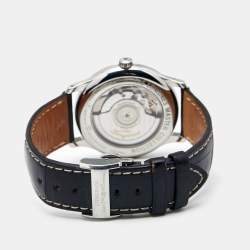 Longines Silver Stainless Steel Leather Master Collection L2.628.4.78.3 Men's Wristwatch 38.5 mm