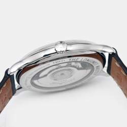 Longines Silver Stainless Steel Leather Master Collection L2.628.4.78.3 Men's Wristwatch 38.5 mm