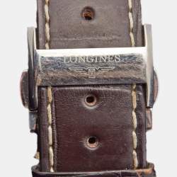 Longines Silver Stainless Steel Leather Master Collection L2.628.4.78.3 Men's Wristwatch 38.5 mm