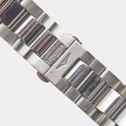Longines Silver Stainless Steel Conquest L3.660.4.76.6 Men's Wristwatch 41 mm 