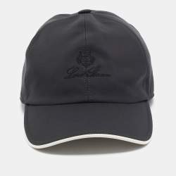 Pre Owned Loro Piana Dark Grey Satin Logo Baseball Cap S