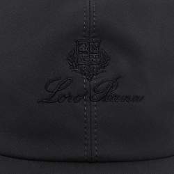 Pre Owned Loro Piana Dark Grey Satin Logo Baseball Cap S