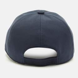 Pre Owned Loro Piana Navy Blue Logo Embroidered Nylon Baseball Cap M