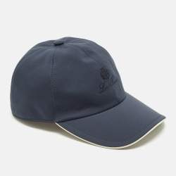 Pre Owned Loro Piana Navy Blue Logo Embroidered Nylon Baseball Cap M