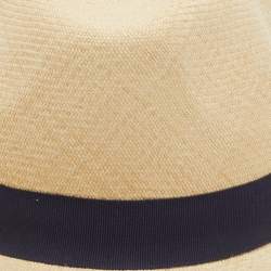 Pre Owned Loro Piana Beige Paglia Straw Santa Cruz Panama Hat M