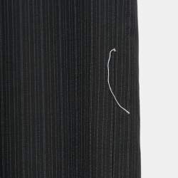 Pre Owned Loro Piana Black Pinstripe Wool Super 180's Suit L