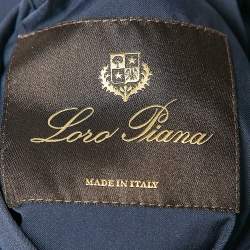 Pre Owned Loro Piana Navy Blue Nylon and Wool Reversible Vest 4XL