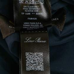 Pre Owned Loro Piana Navy Blue Nylon and Wool Reversible Vest 4XL
