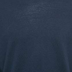 Pre Owned Loro Piana Navy Blue Cashmere Knit Crew Neck Sweater 4XL