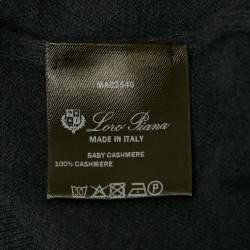 Pre Owned Loro Piana Grey Baby Cashmere V-Neck Sweater M
