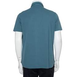 Pre Owned Loro Piana Blue Stretch Cotton Polo T-Shirt L