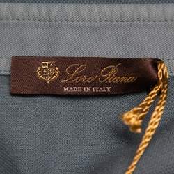 Pre Owned Loro Piana Blue Stretch Cotton Polo T-Shirt L