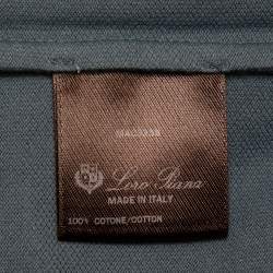 Pre Owned Loro Piana Blue Stretch Cotton Polo T-Shirt L
